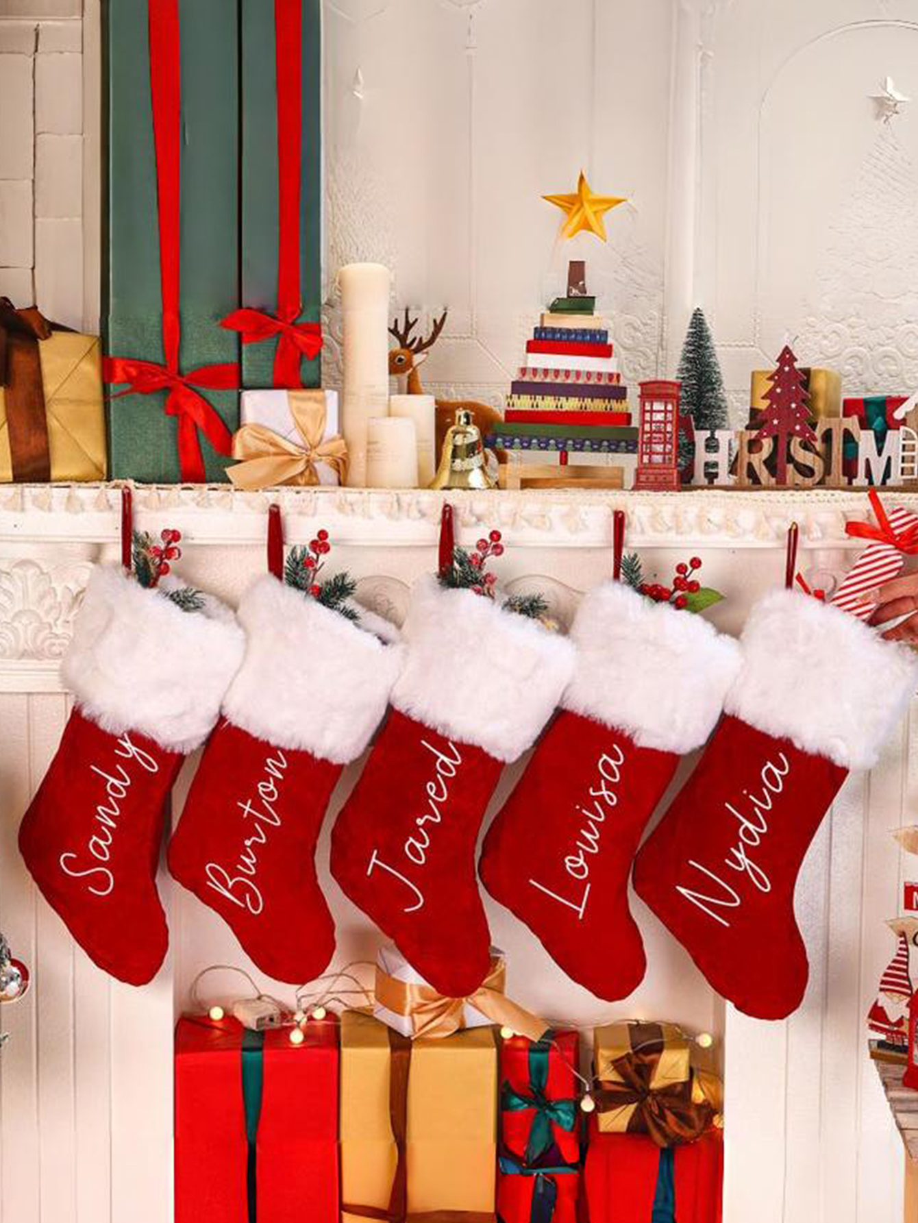 Personalized Red Plush Christmas Stockings